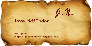 Jova Nándor névjegykártya